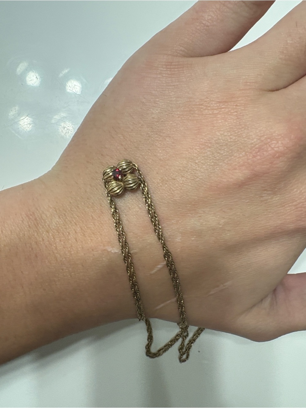 Delicate solid Gold Braided Necklace - Picture 2 of 2